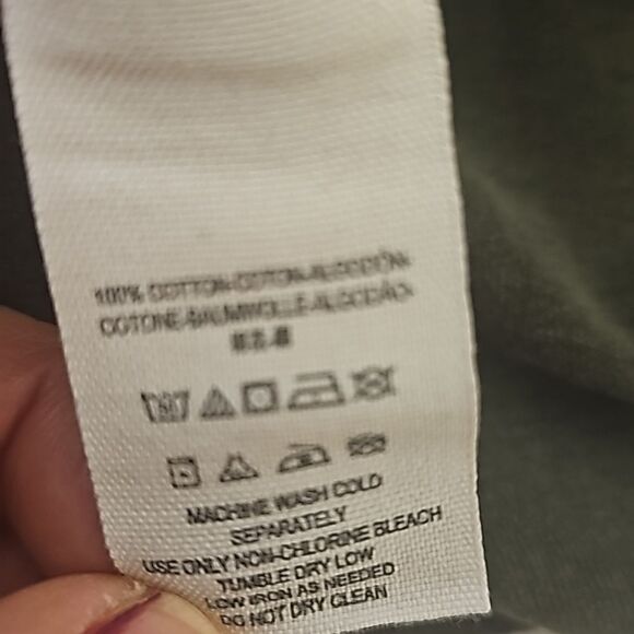 Free People  Ratio olive green split neck blouse  S - Picture 9 of 10